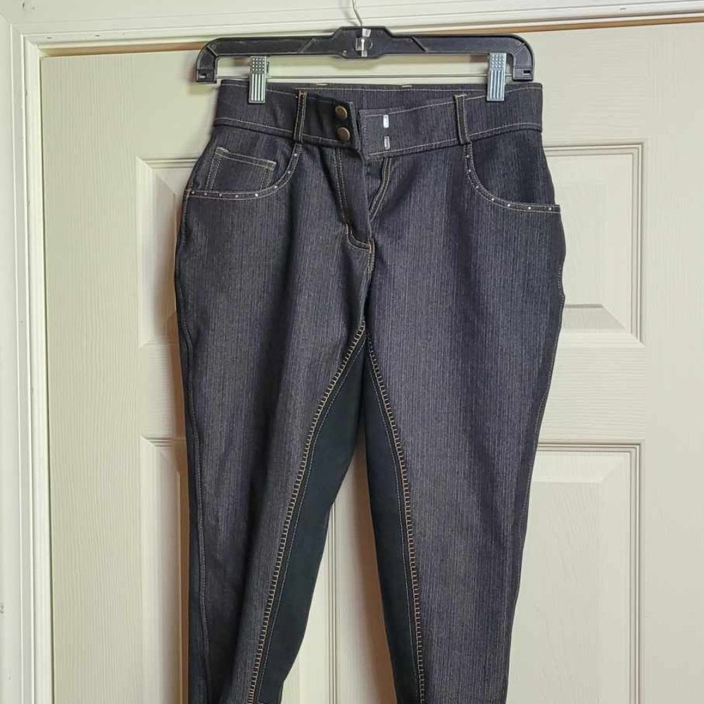 26R Black denim full seat rhinestone